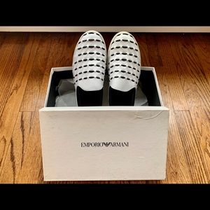 Emporio Armani leather slip-on shoes - size 8**